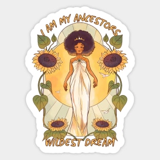 Black Girl Queen Sunflower Dream Sticker